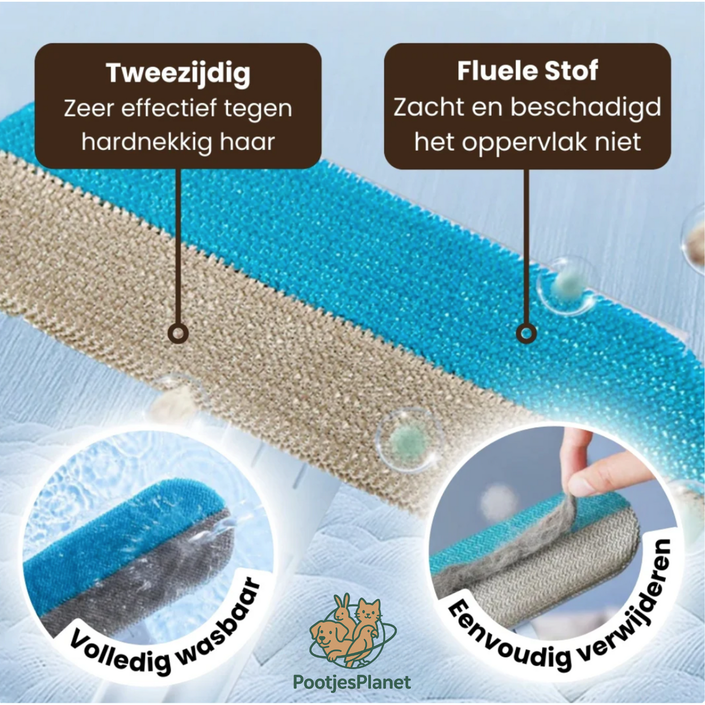 PetWipe Pro™ - 3- in - 1 Huisdierhaar Verwijderaar